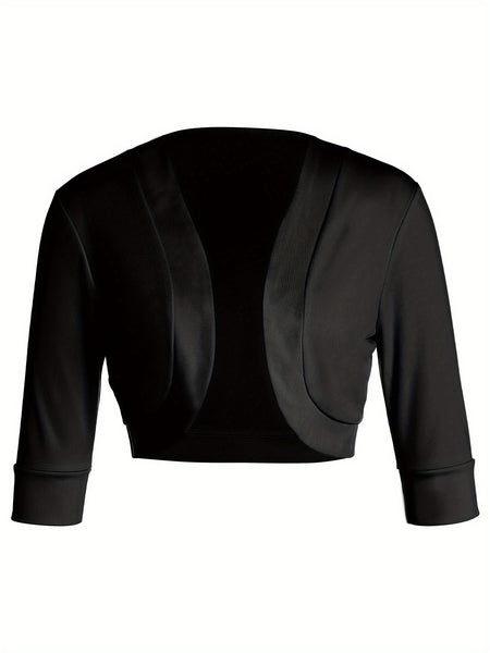 Female Cardigan Coat, Solid Color Long Sleeve Short Jacket Crop Tops for Spring Fall, Yellow/Purple/White/Black/Red