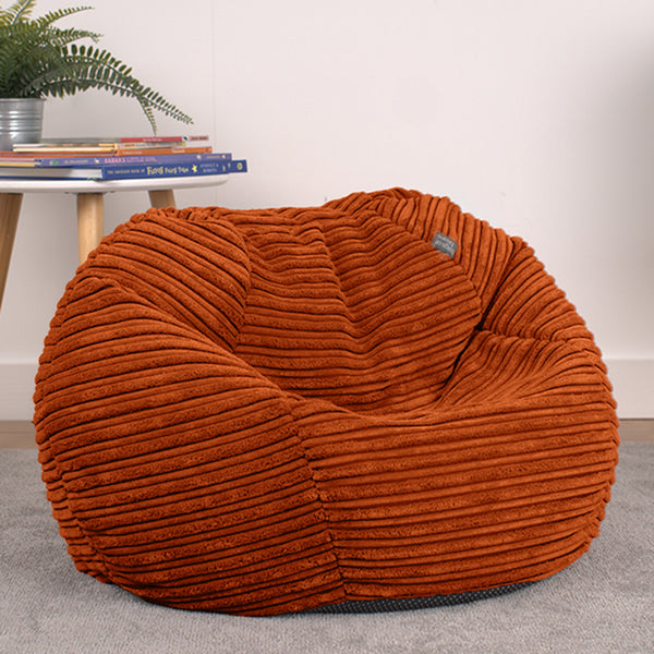Corduroy Kids Bean Bag Chair with Filling Included - Lightweight Comfortable Beanbag Seat - Machine Washable Childrens Beanbag Furniture for Girls & Boys - 67 x 52cm