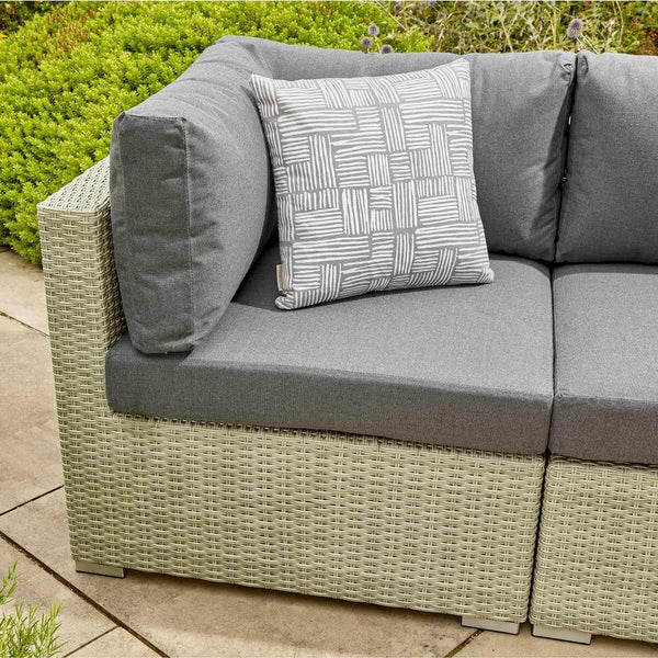 Bramblecrest Kingscote Rattan Deep Seating Corner Sofa Patio Set in Cloud Grey