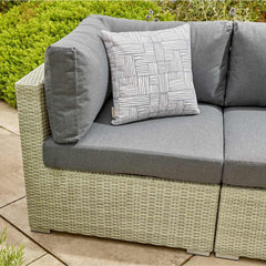 Bramblecrest Kingscote Rattan Deep Seating Corner Sofa Patio Set in Cloud Grey