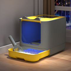 Cat Litter Box, Plastic Pet Toilet, Removable Litter Box, Large Cat Litter Box Hooded Litter Tray Drawer, UV Sterilization and Deodorization, Provide Your Cat with A Comfortable Place