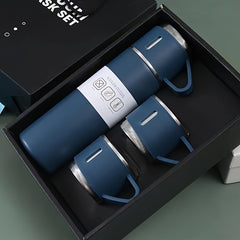 2pcs Set Stainless Steel Vacuum Flask, 500ml/16.9oz Insulated Travel Cup, Reusable & Machine Washable, Multipurpose for Hot/Cold Drinks, Gift Packaging