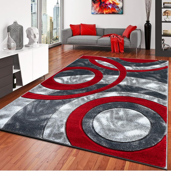 1pc Shaggy Rug – Retro Circle Pattern Dense-Pile Design – Super Soft, Non-Shed, Durable – Ideal for Bedroom, Living Room, Kitchen & Indoor Flooring