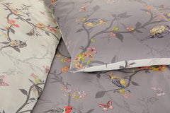 3pcs Caramel Flower Duvet Cover Set - Premium Floral Duvet Cover with Pillow Cases Super Soft Flower Bedding Sets Breathable Reversible Grey Quilt Covers, Machine Washable Double King Superking Size