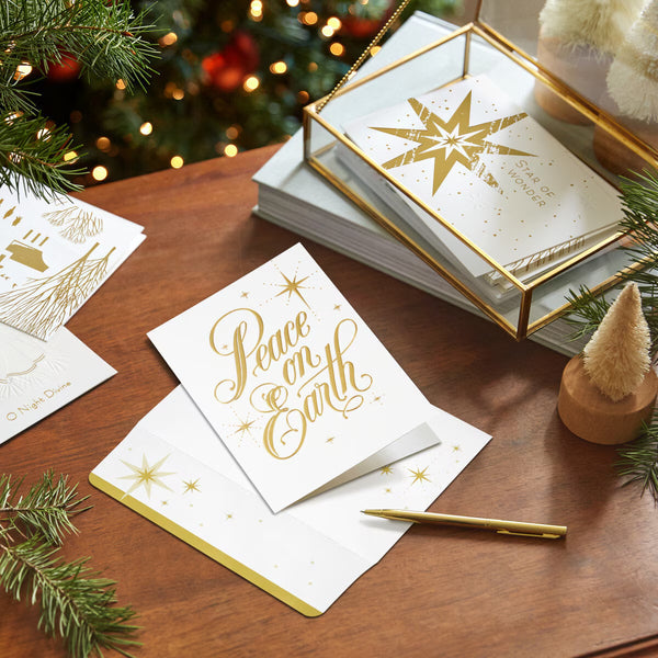 Hallmark Hand Crafted Christmas Card Assortment: Peace on Earth - 40 Pack