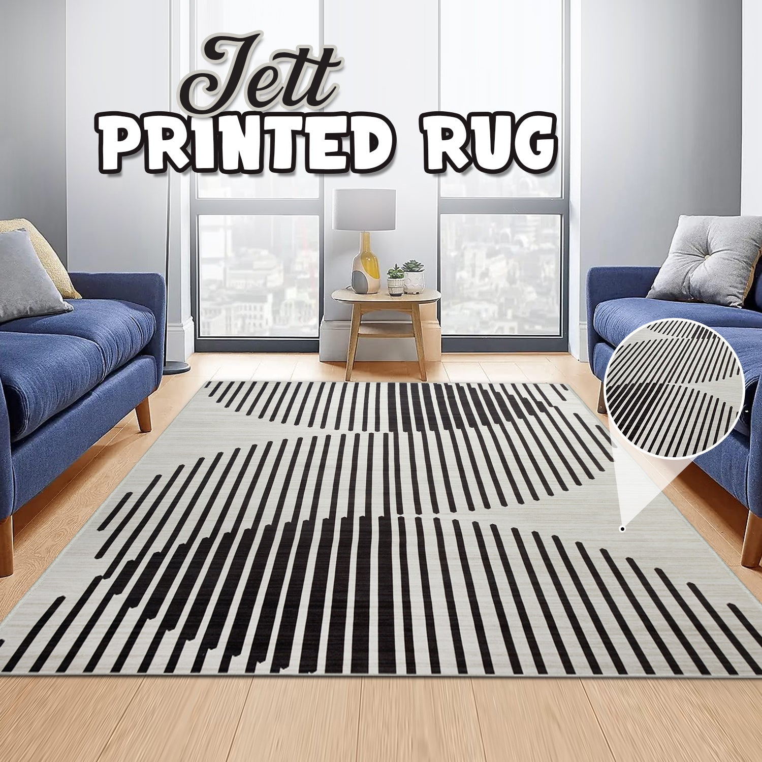 1pc Ultra Soft Printed Rug – Modern Non-Slip Living Room Area Rug, Stylish and Soft Printed Mat, Machine Washable Carpet for Bedroom, Home, and Office Floor Decoration