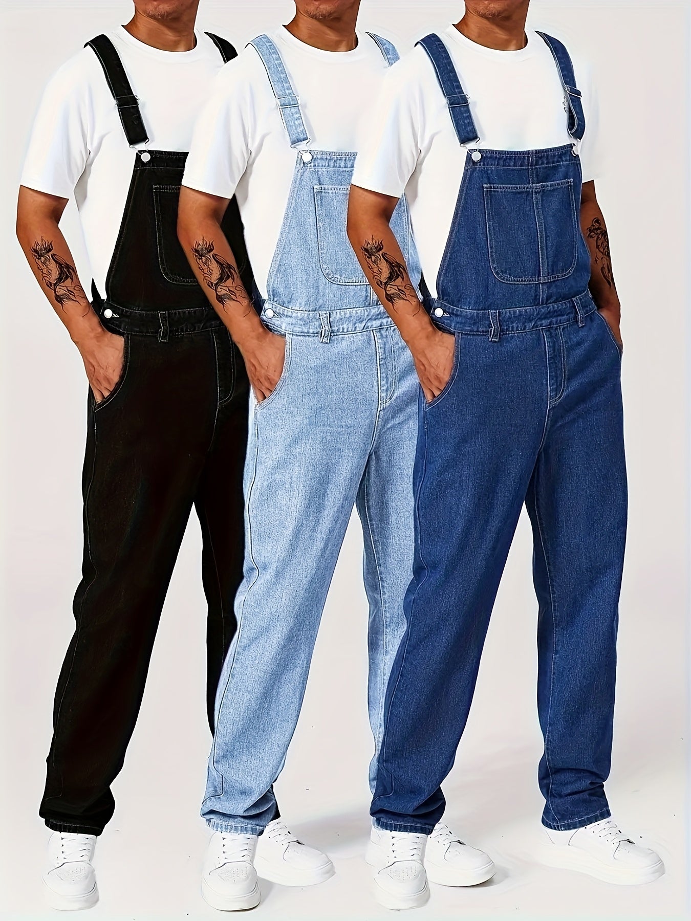 Men'S Casual Washed All-Match Denim Overalls