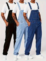 Men'S Casual Washed All-Match Denim Overalls