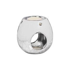 Silver Wax Melt Warmer Oil Tea Light Aroma - 2 PACK - Luxury Glass Round