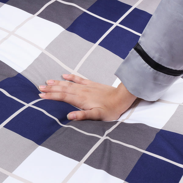 3-Piece Check Duvet Cover Set – Wrinkle-Resistant Modern Design, Ultra-Soft & Smooth Microfiber Bedding, All-Season Comfort, Machine Washable with Pillowcases, Available in All Sizes