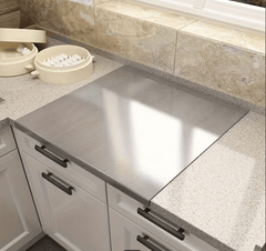 Shipping 1pc of Stainless Steel Cutting Board, a Sturdy Chopping Board Suitable for Meat, Fruits, Vegetables, Bread, And Baking, Featuring a Non-Slip Design with a Lip.