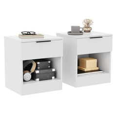 Vida Designs Trega 1 Drawer Bedside Chest Set Of 2, End Table Nightstand Space Saving Storage Organizer Bedroom Furniture