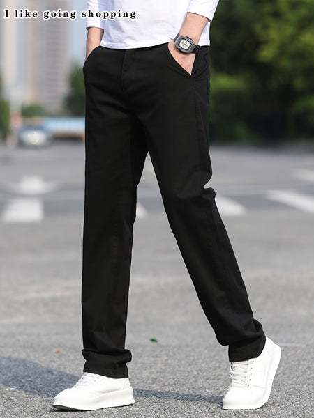 [Tongtongbang Selection OBM] 2pcs Set of Stretch Men'S Chino Pants, Light Business Semi-Formal Casual Straight Trousers