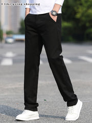 [Tongtongbang Selection OBM] 2pcs Set of Stretch Men'S Chino Pants, Light Business Semi-Formal Casual Straight Trousers