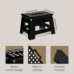 9 Inch Folding Step Stool With Carry Handle & Anti Skid Footpad | Foldable & Collapsible Step Stool