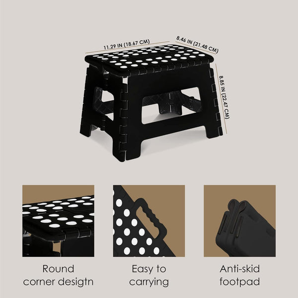 9 Inch Folding Step Stool With Carry Handle & Anti Skid Footpad | Foldable & Collapsible Step Stool