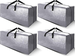 Cosy Family 4 Pack Heavy Duty Extra Large Moving Bags with Backpack Straps - Strong Handles & Zippers, Storage Totes for Space Saving, Fold Flat, Alternative to Moving Box (X-Large-Set of 4, Blue)