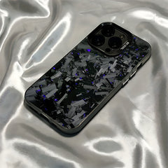 Phone Case: Purple Carbon Fiber Matte Back Cover, Compatible with iPhone 17, 16, 15, 14, 13, 12, 11, Pro, Max, Air, Shockproof Design.