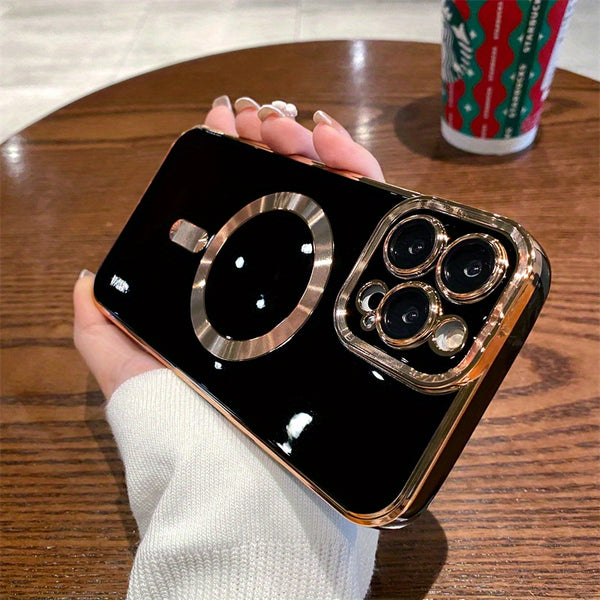 For Magsafe Luxury Magnetic Cases For iPhone 11 12 13 14 15 Pro Max 15 Plus Wireless Charge Case Plating Cover Phone Accessories