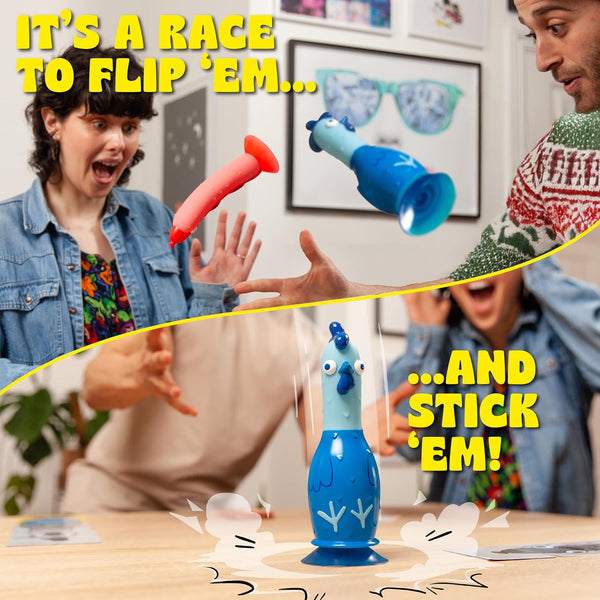 Big Potato Chicken Vs Hotdog – Hilarious Flip Challenge Party Game for Families, Kids & Adults | Fun Game for 2–10 Players | Includes Bonus Cards & Fast-Paced Fun for Christmas