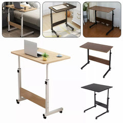 [Versatile Comfort] Adjustable Height Rolling Folding Desk Laptop Desk Folding Laptop Desk Wheels for Easy Mobility, Perfect for Bedroom, Living Room, Outdoor Office & Study Use, Bedroom Desk | Modern Aesthetic | Wood Fiberboard Desk