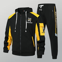 Men's Casual Hooded Sweatshirt Sportswear Set, Tracksuit