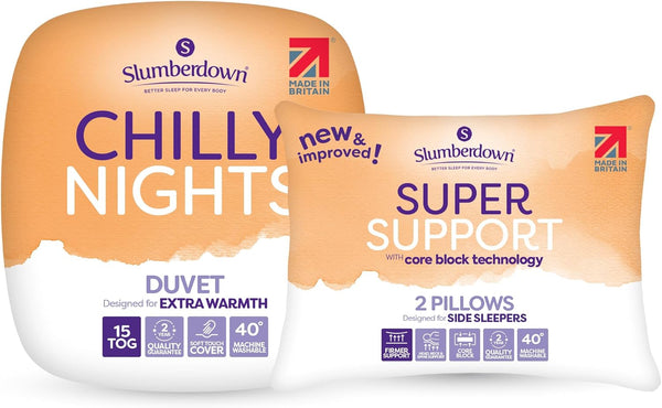 Slumberdown Chilly Nights 15 Tog Double Duvet - Extra Warm, Thick & Cosy Winter Quilt for Cold Nights | Uk-Made, Soft Touch Cover, Non-Allergenic & Washable (200 X 200Cm)