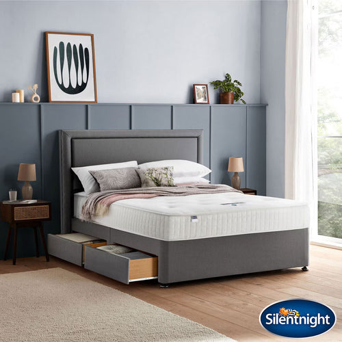 Silentnight 1400 Pocket Ortho Mattress & Slate Grey 4 Drawer Divan, Double