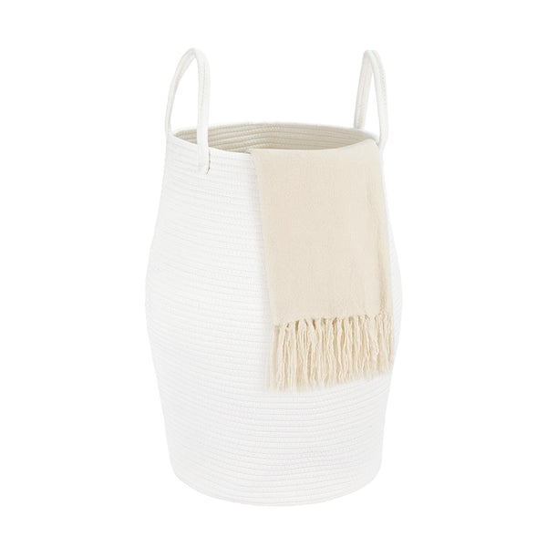Large Foldable Laundry Hamper – Woven Rope Basket with Sturdy Handle for Dirty Clothes, Blankets & Toys – Ideal for Bedroom, Living Room Storage