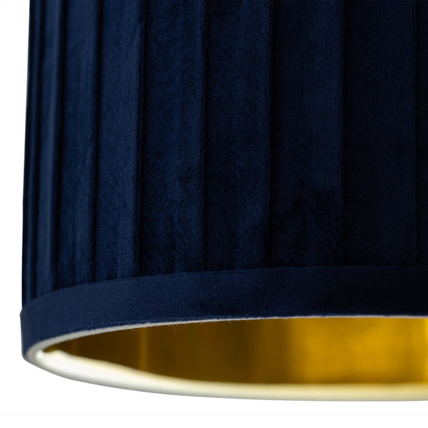 Aura - Satin Brass Table Lamp with Black Pleated Velvet Shade