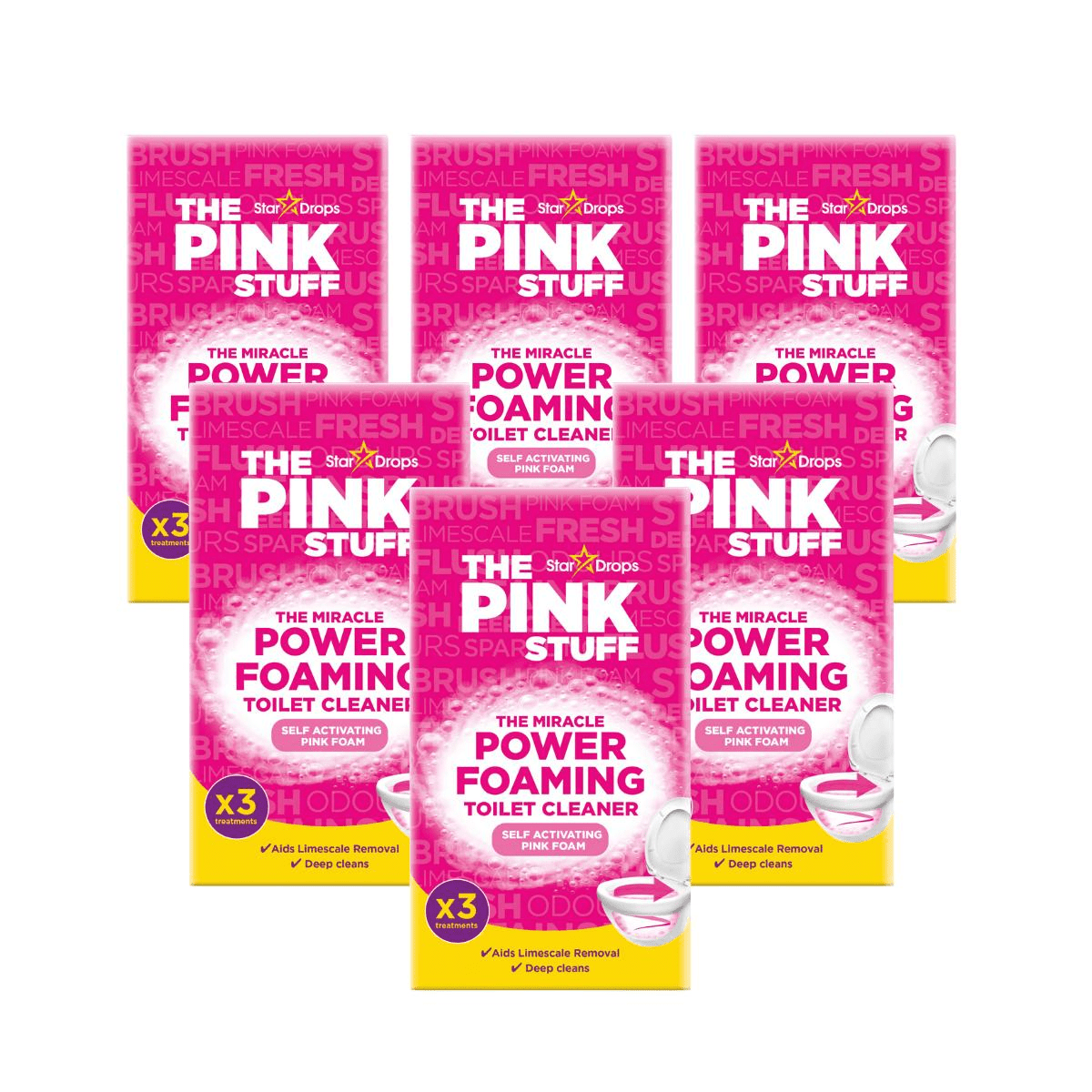 6 x The Pink Stuff The Miracle Foaming Toilet Cleaner 3 Pack