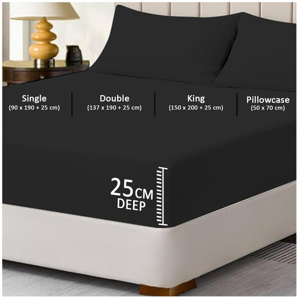 Super Dreamer Fitted Bed Sheets 100% Polyester, Available in Single, Double & King Sizes, Multiple Colours, Machine Washable, Soft & Durable, Perfect for a Cozy Night'S Sleep