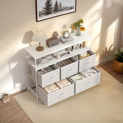 A Multi-functional Bedroom Furniture Piece Featuring A 5-drawer Dresser, TV Stand, Large Storage Cabinet, And A Closet Organizer With Fabric Drawers All Designed For Efficient Storage And Organization In Your Living Space 100x30x80cm