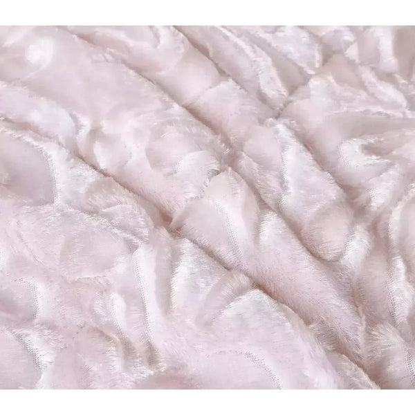3pcs Embossed Bedspread Set - Coverless Comforter with 2 Pillow Shams, Lightweight All-Season Bedding - Soft Teddy Fleece Bedspread