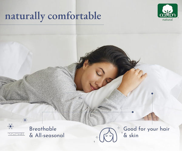 Pack of 2 Softtouch Ultra-Fine Pillowcases, 200Tc Pure 100% Polycotton Envelope Closure Pillow Covers, Available in a Variety of Colors, Fade-Resistant Fabric Bedding, Suitable for Various Style Settings, Machine Washable.