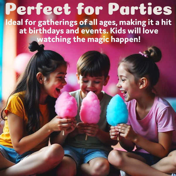 M4Y Premium Candy Floss Maker Cotton Candy Sweet Machine, Funfair Style Machine for Parties, Kids, Home, Includes Measuring Spoon and Candy Floss Sticks