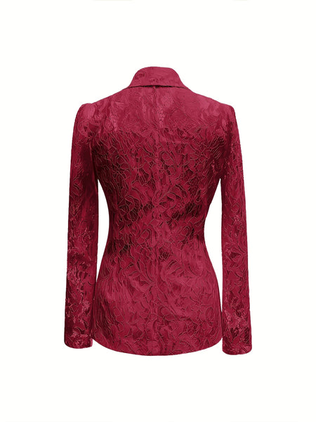 Elegant Semi-Sheer Spring And Summer Blazer with Lining for Women