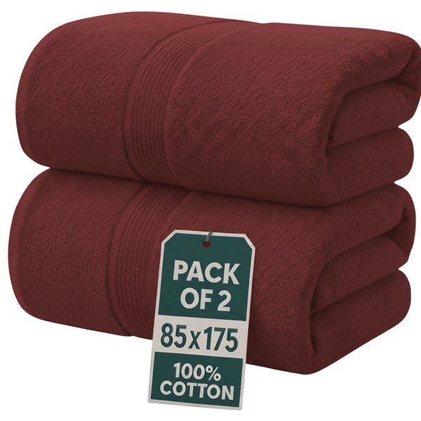 Set of 2 Jumbo Extra Large Bath Sheets – 85 x 175 cm Super Soft, Highly Absorbent, Quality Towels for Bathroom, Spa, Gym & Hotel Use
