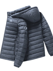Men's winter Windproof warm Jacket hooded and detachable casual jacket, Men's Fashionable Quilted, Machine Washable - Heavy-Duty Cold Weather Coat, Men's Winter Outdoor Activities Slightly High Quality Jacket High Quality Business Black Jacket.