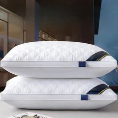 Pack of 2 Upgraded Thickened 5-Star Hotel Quality Pillows – Non-Collapsing High Core for Deep Sleep & Neck Support, Hypoallergenic Polyester Cover, Perfect for Home, Bedroom