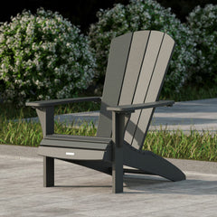 Leisure Line Adirondack Faux Wood Garden Chair in Grey