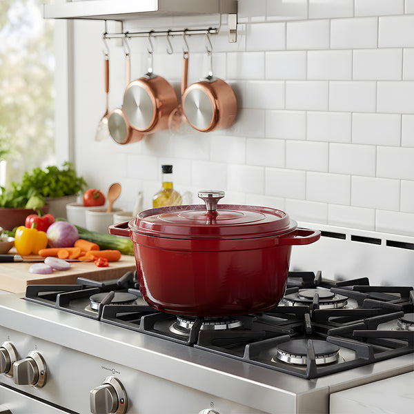 20cm/24cm Enamel Stew Pot, Double-Handled Non-Stick Soup Pot for Instant Noodles and Daily Cooking, Suitable for Gas Stove and Induction Cooker, White/Green/Red