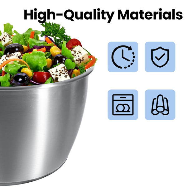 4.5L Stainless Steel Salad Spinner with Lid - Dishwasher Safe, Multifunctional Salad Drying and Washing Bowl for Fresh Lettuce, Spinach, and Greens