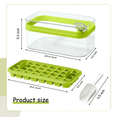 Ice Cube Tray with Lid and Bin, 56pcs Ice Cube Mold, 2 Trays & Ice Scoop, BPA