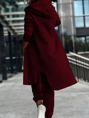 Fashion Women'S Solid Color Sweatshirt Set, Directional Style