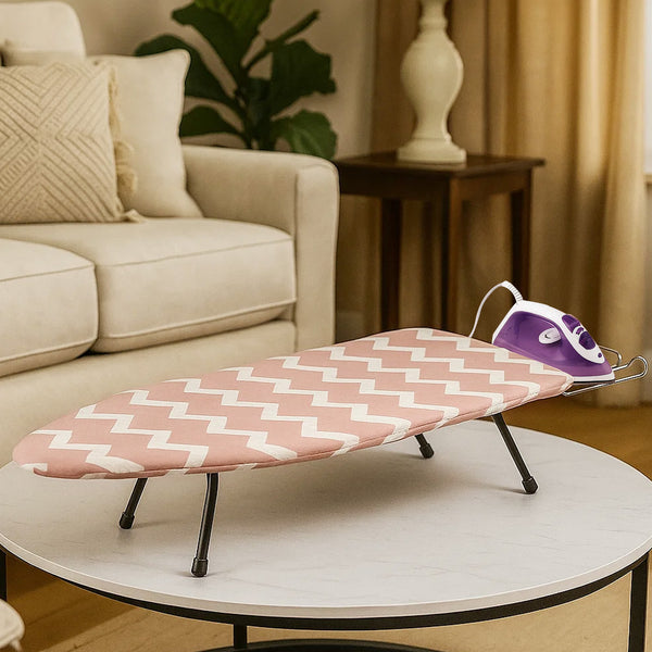 Ironing Board Foldable Mini Ironing Board Tabletop Ironing Board Foldable Portable Design with Built-in Iron Rest, Non-Slip Legs, Lightweight for Small Spaces, Dorms, Apartments