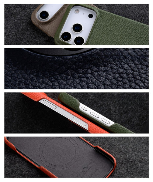 Phone Case - High-Quality Leather Case Designed for The for Iphone 17 Pro Max Featuring Magnetic Support, Also Compatible with The for Iphone 16 Pro, Providing a Sturdy Cover