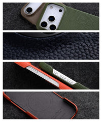 Phone Case - High-Quality Leather Case Designed for The for Iphone 17 Pro Max Featuring Magnetic Support, Also Compatible with The for Iphone 16 Pro, Providing a Sturdy Cover