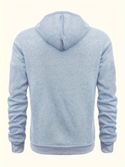 Fashion Street Style Set, Casual Versatile Jacquard Hooded Sweatshirt And Long Pants 2pcs Outfit, Men'S Clothing