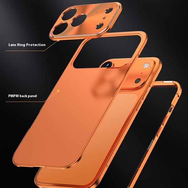 Phone Case: Magnetic Metal Phone Case for iPhone 17 Pro Max 2-in-1 Design Aluminum Alloy Frame Backplate Ultra Thin Protective Cover Comes